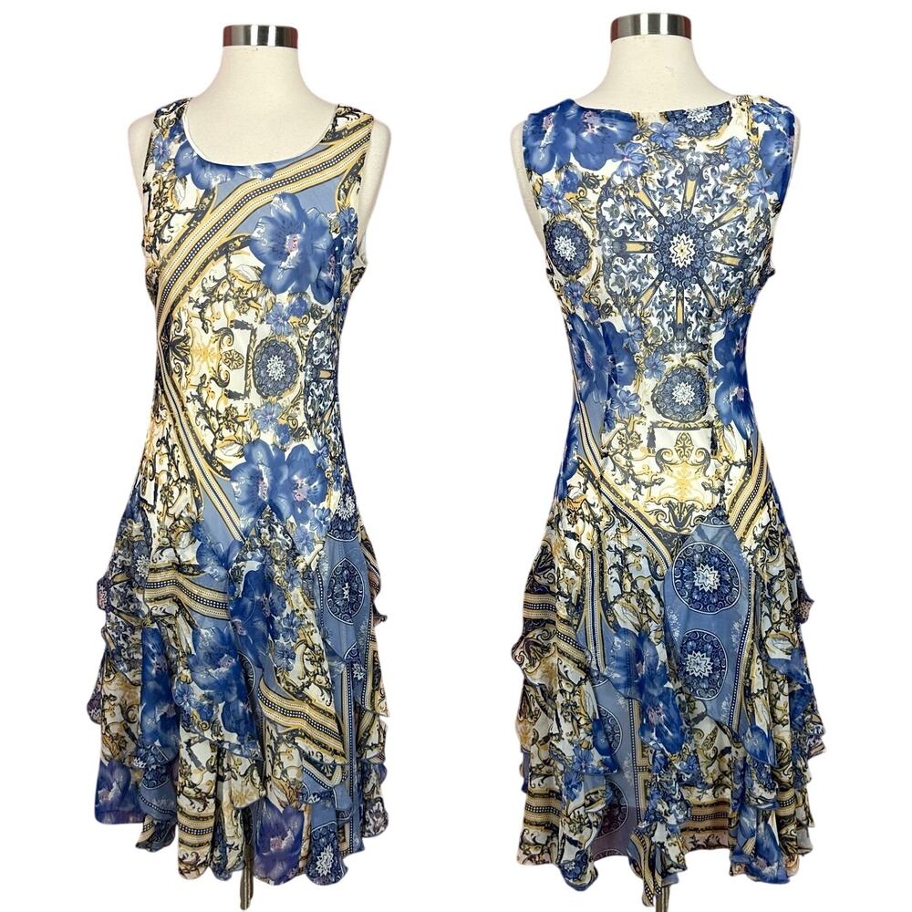 VTG Y2K Robbie Bee Fairy Dress Yellow Blue Dress Ruffles Size 6‎